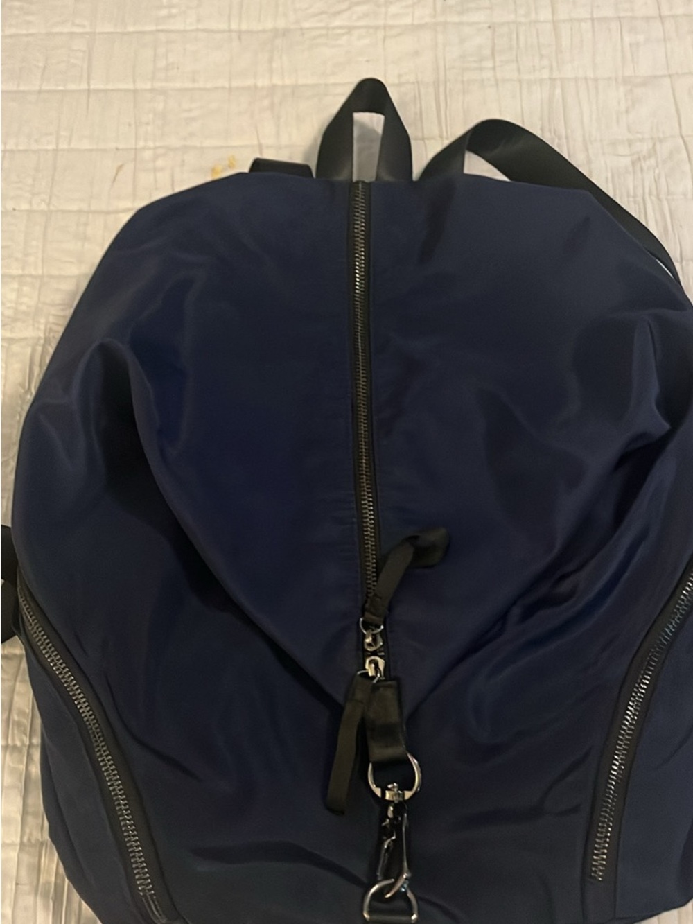 Fabletics Navy Backpack with Silver Accents